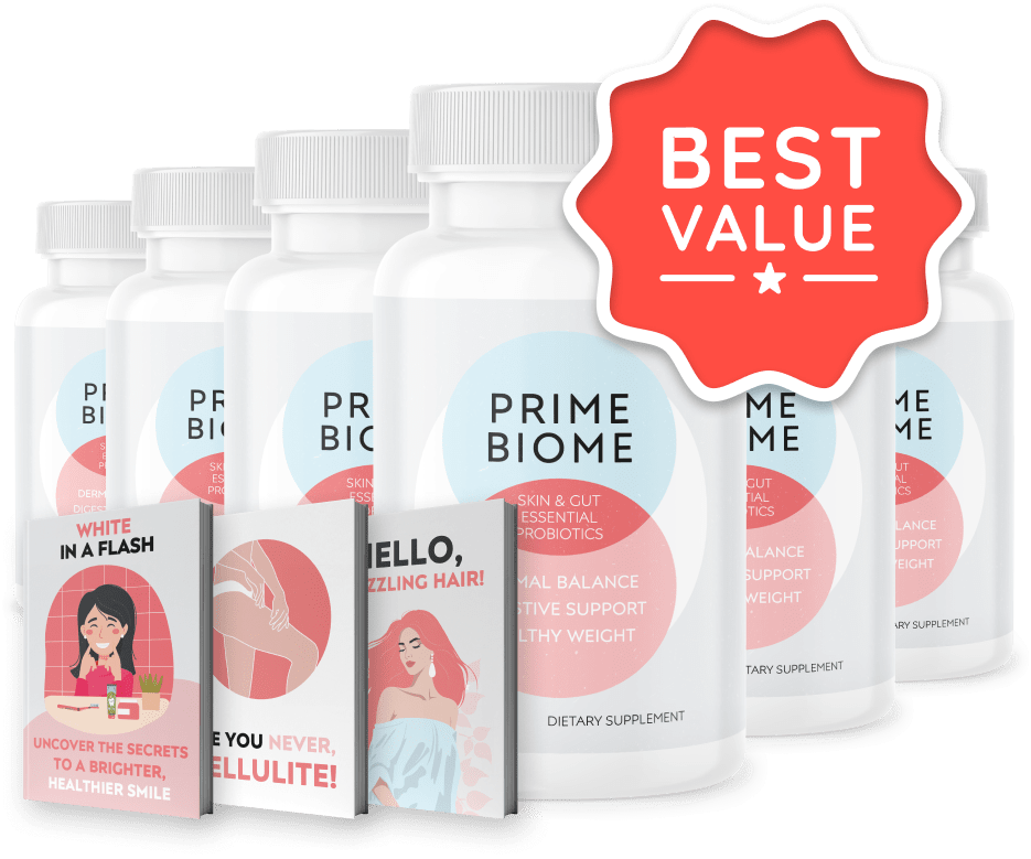 PrimeBiome 6 Bottles package